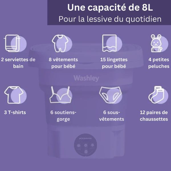 Opvouwbare miniwasmachine