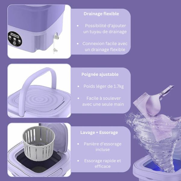 Opvouwbare miniwasmachine